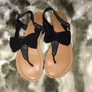 Black Bow Sandals